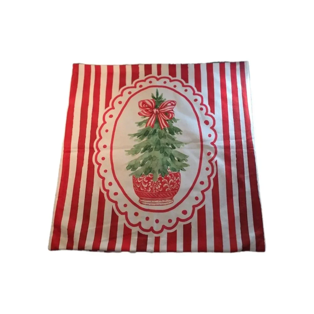 2 Pk Christmas Chinoiserie Tree Gifts Pillow Covers 18x18, Christmas Tree